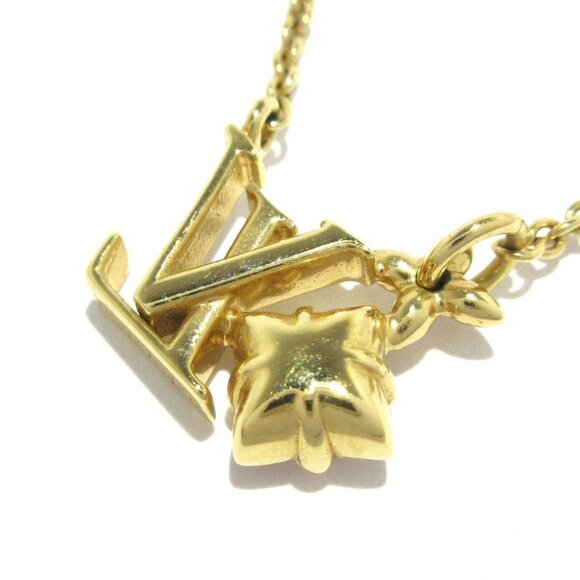 Auth LOUIS VUITTON Necklace Lulugram M00783 Gold Pink Others - GK2282 Necklace - Picture 3 of 5